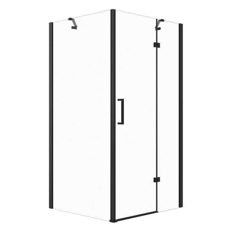 Kabina prysznicowa SEVANTE ROSA 70x110 cm prostokątna uchylna czarna ze wspornikami 1 szt.
