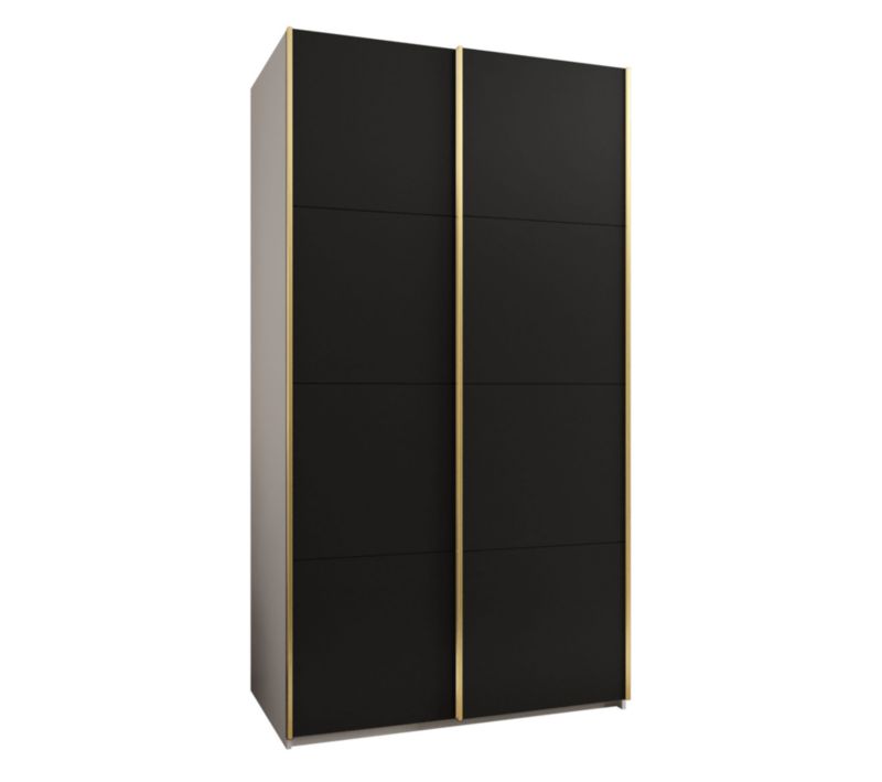 Szafa przesuwna Abiks LUX wysoka szer.140cm biały/czarny/złoty 1szt.