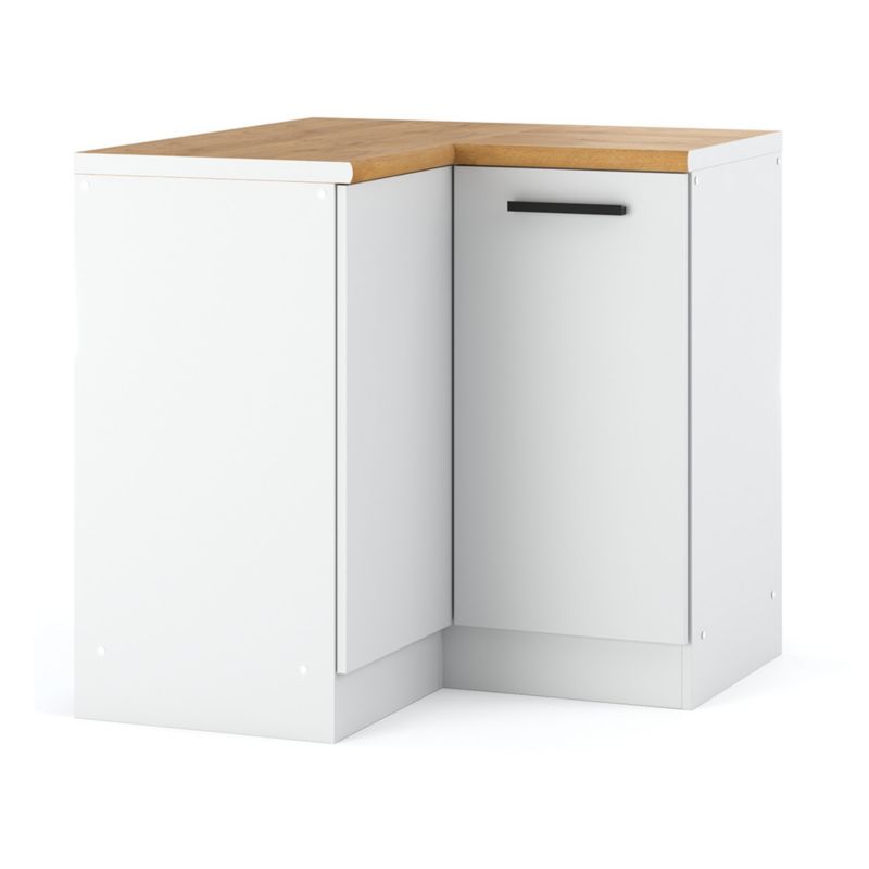 Szafka Kuchenna Hurtownia-Mebli Stojąca Narożna Blanka dolna narożna 90cm Biały Mat Biały Mat 90x47x85 cm 1szt.