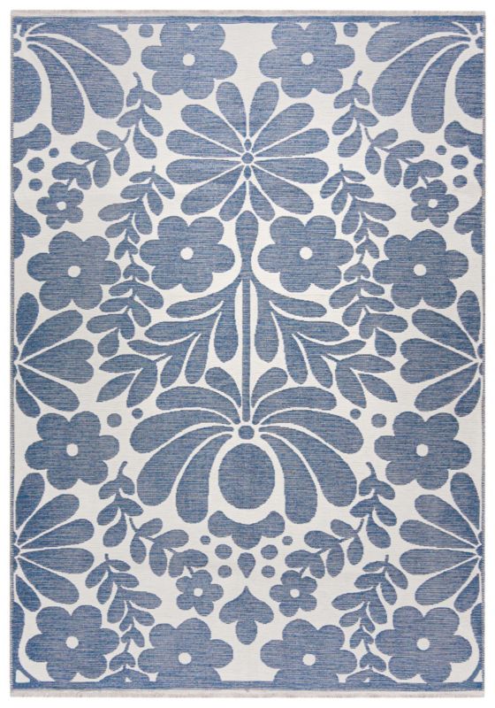 Dywan Dwustronny Wewnętrzny AMALFI PETALO Prostokątny Mazovia 80 x 200 cm Biały Motyw Kwiatowy 1 szt.