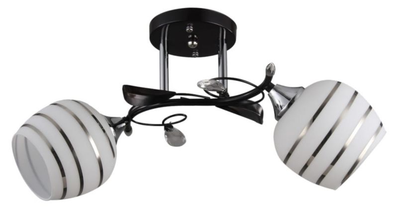 Lampa sufitowa Lampex Milton czarno-biała wym: 24 x 50 x 50 cm 2xE27 x 60W 1 szt.