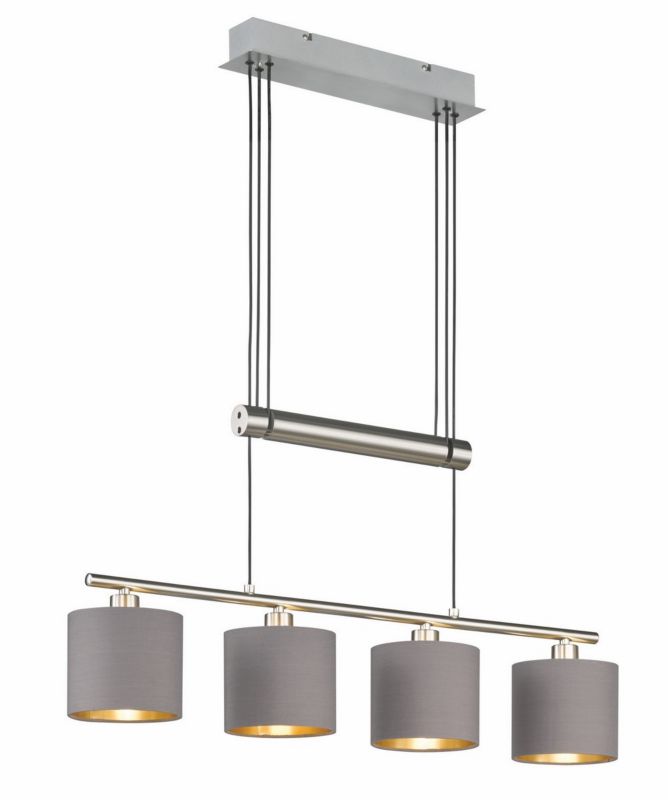 Lampa wisząca Trio Garda 1022 srebrno-szara szerokość 77 cm 4xE14 x 1 szt.