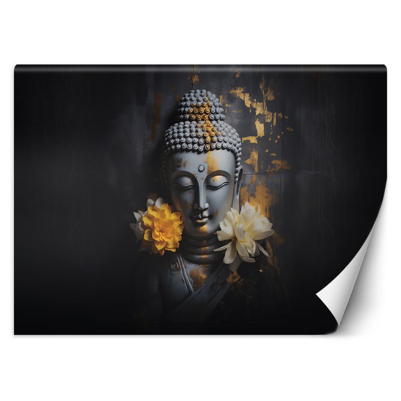Fototapeta Feeby Szary budda i kwiaty 200x140 1 szt