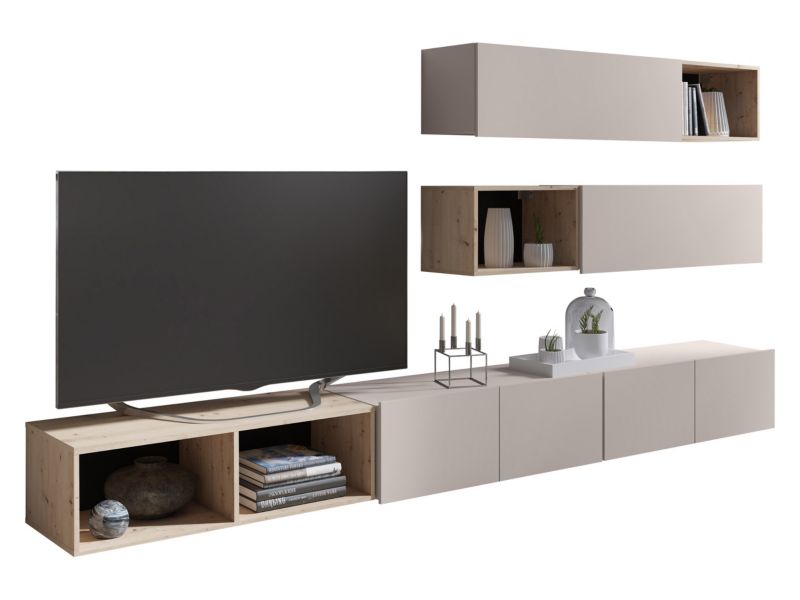 Meblościanka MIRJAN 24 Calabrini XXV kaszmir + dąb artisan 1 kpl.