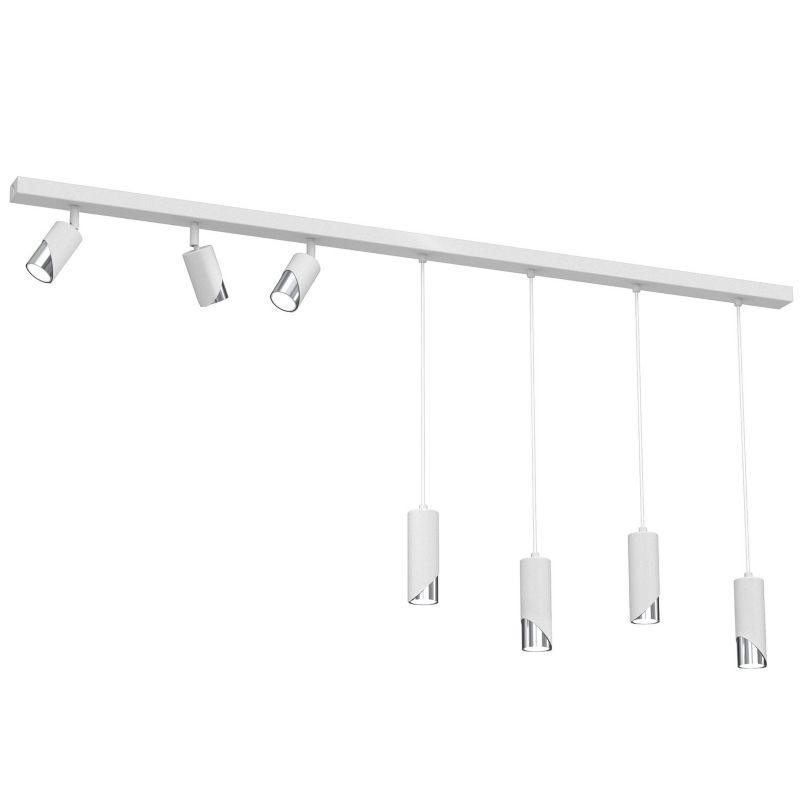 Lampa sufitowa Luminex Shift biały mat-chromowana Listwa z lampami 7 x GU10 x 15W wym: 100 x 150 x 5,5 cm - 1 szt.