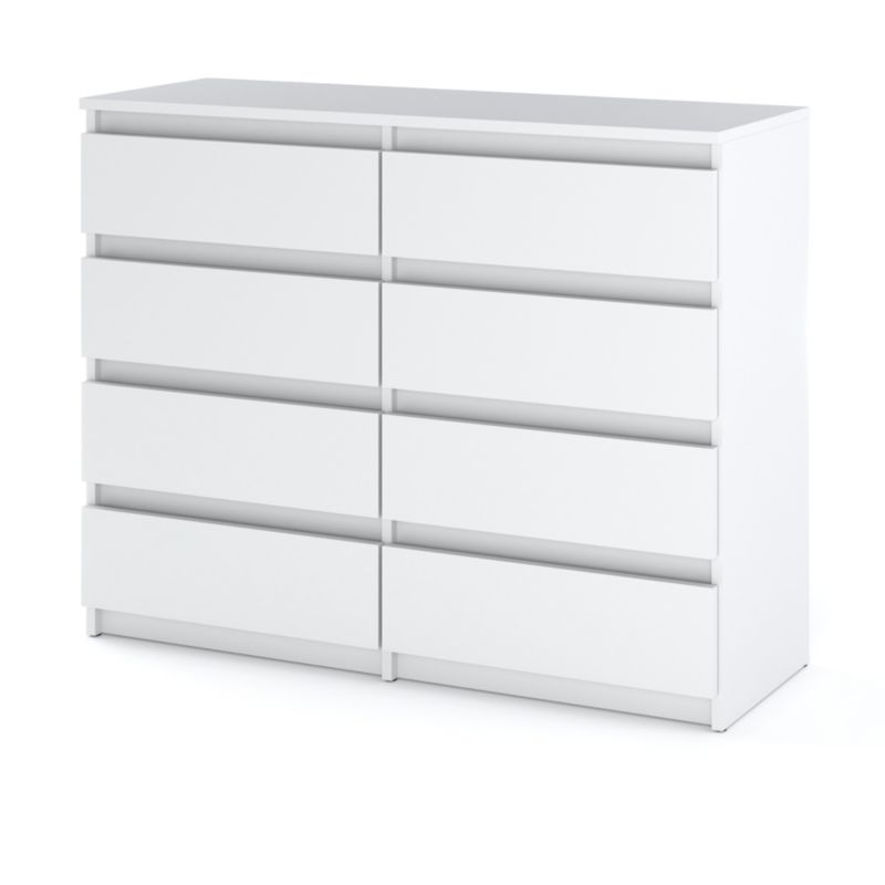Komoda Hurtownia-Mebli Szuflady 8 Hugo Duża 120cm Biały Mat Biały Mat 120x33.5x92.5 cm 1szt.