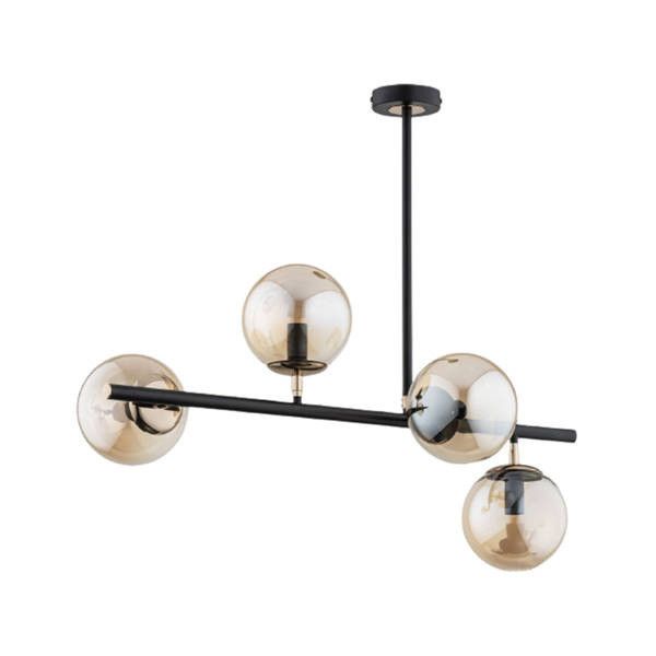Lampa sufitowa wisząca Alfa Luro 0314 czarna-stare złoto industrialna 4xE14 x 10W 1 szt.