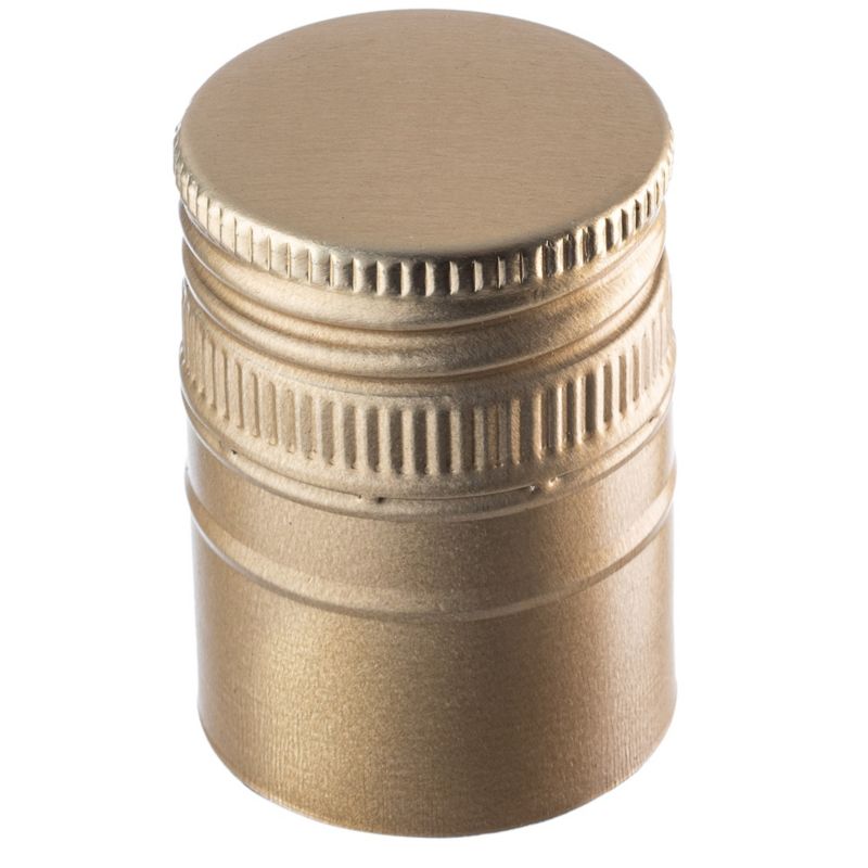 Zakrętka aluminiowa KADAX do butelek długa złota fi 31.5mm, 50 szt.