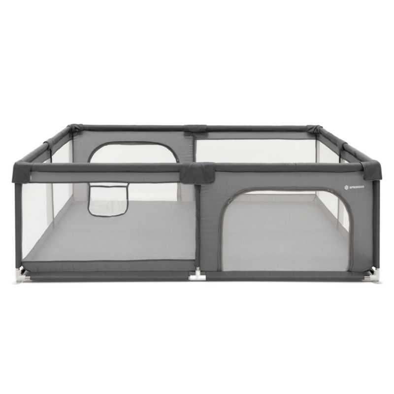 Kojec dziecięcy Springos 180x150x66 cm zamykany, ochronny, szary 1 szt.