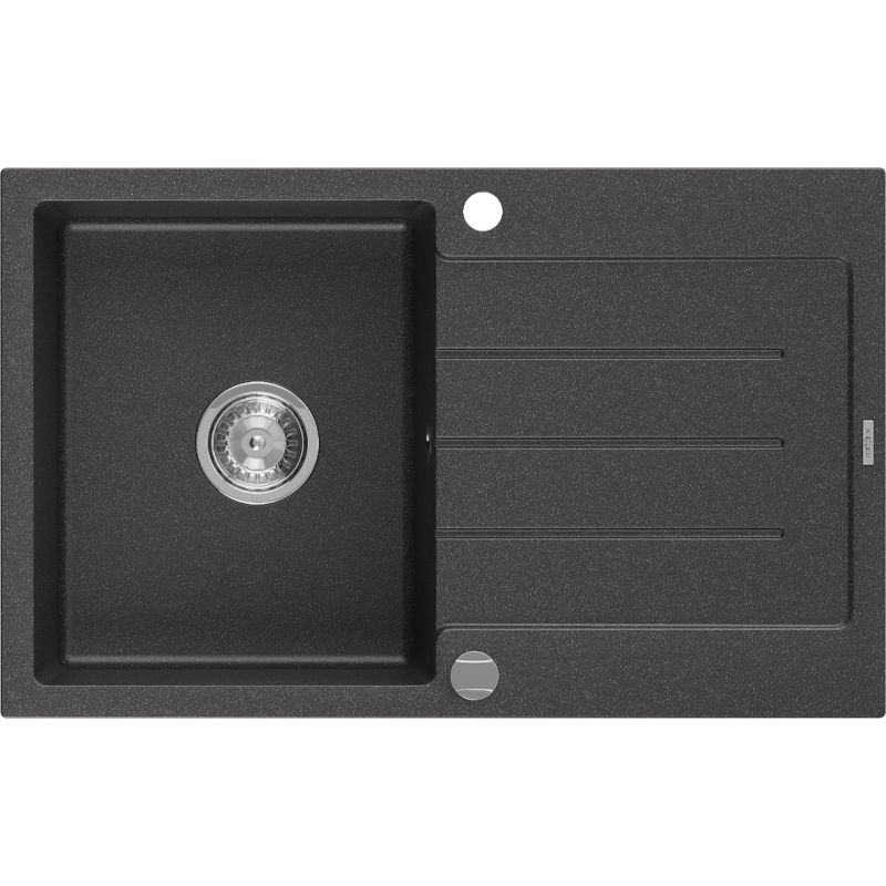 Zlewozmywak wpuszczany Mexen Bruno 1-komorowy czarny nakrapiany 795x495 mm - 6513791010-76-B 1 szt.