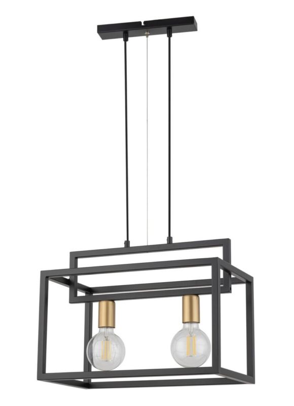 Lampa wisząca Sigma Lighting Vigo 1024 czarno-złota dekoracyjna 2xE27 x 1 szt.