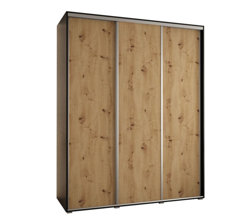 Szafa przesuwna Abiks DAVOS 1 wysoka szer.200cm czarny/artisan/srebrny 1szt.