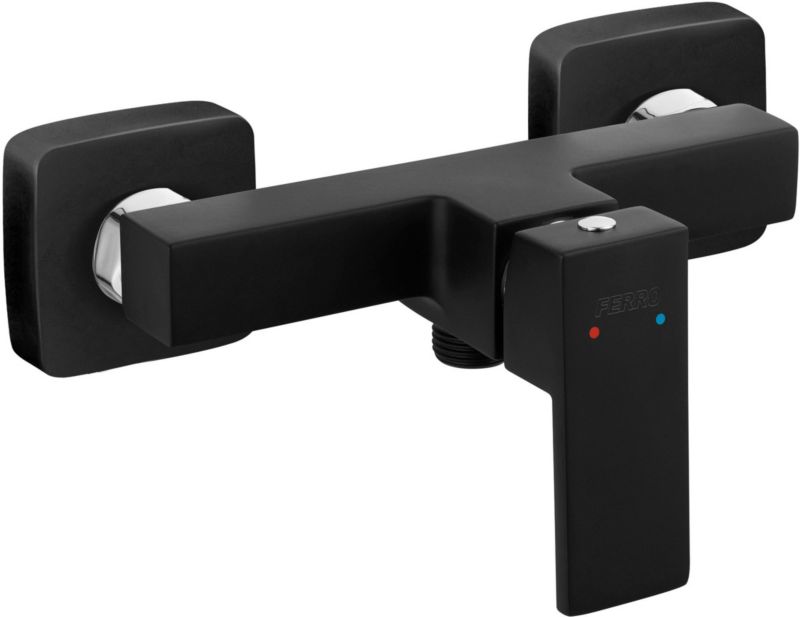 Bateria prysznicowa Ferro Zicco Black czarny mat, ścienna, jednouchwytowa, bez termostatu 1 szt.