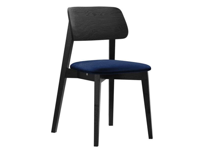 Krzesło MIRJAN 24 tapicerowane KT63 czarny/granatowy aksamit 1 szt.