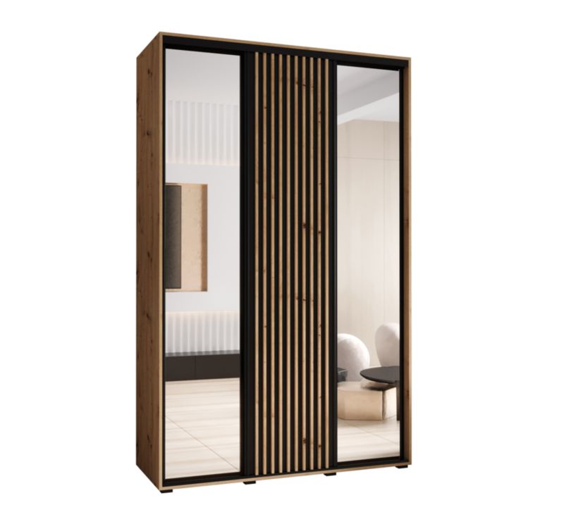 Szafa przesuwna Garderoba Abiks LANKO 2 160 gł. 60 artisan/czarny 1 szt.