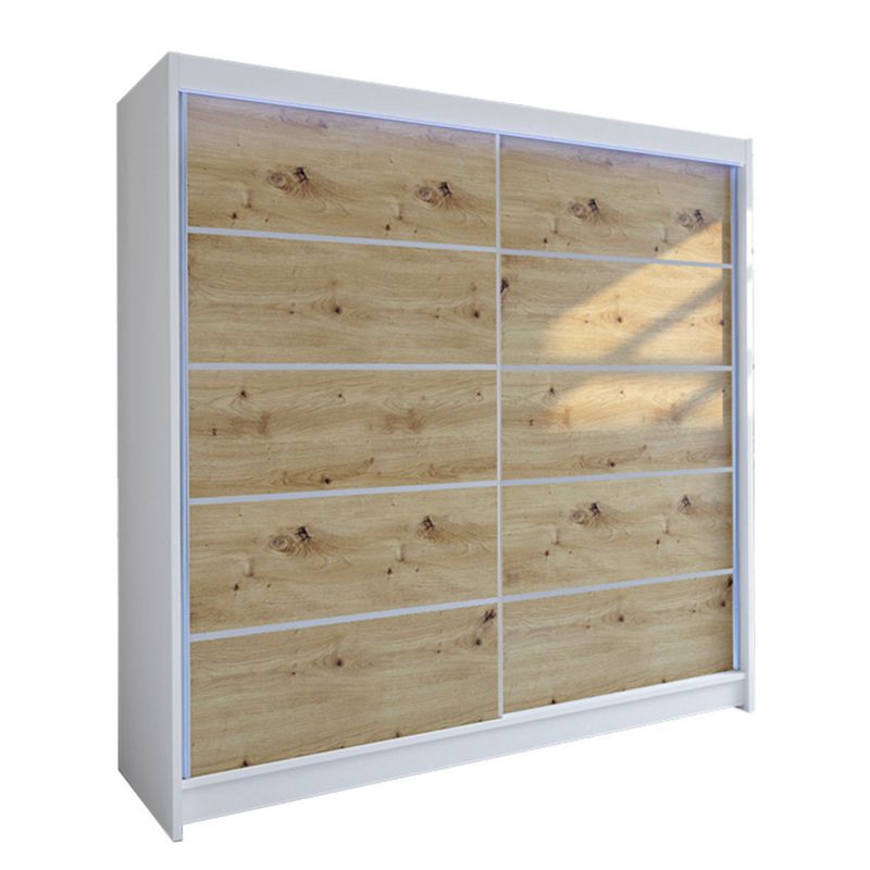 Szafa MIRJAN 24 z drzwiami przesuwnymi Talin IV z oświetleniem RGB biały/dąb artisan 1 szt.