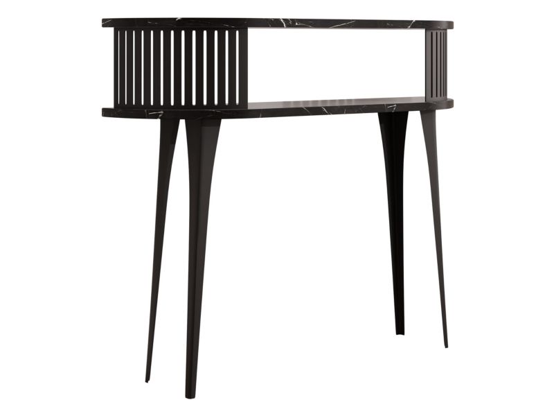 Konsola owalna MIRJAN 24 Roenni czarny/black pietra grigia 1 szt.