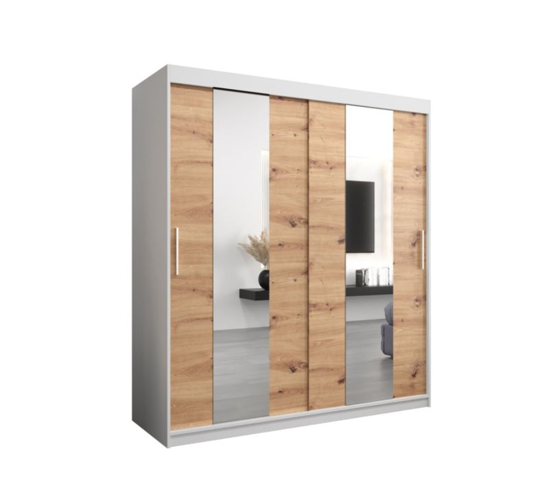 Szafa przesuwna Garderoba Abiks POLE 180 biały/artisan 1 szt.