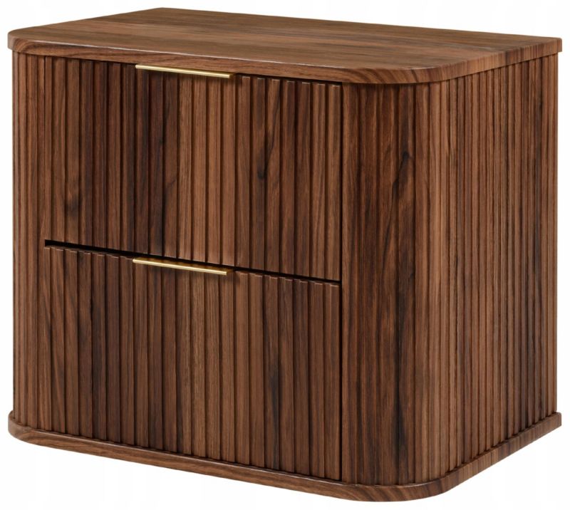 Szafka pod umywalkę Furnidea 60 cm dąb orzech ryflowana Glamour 1 szt.