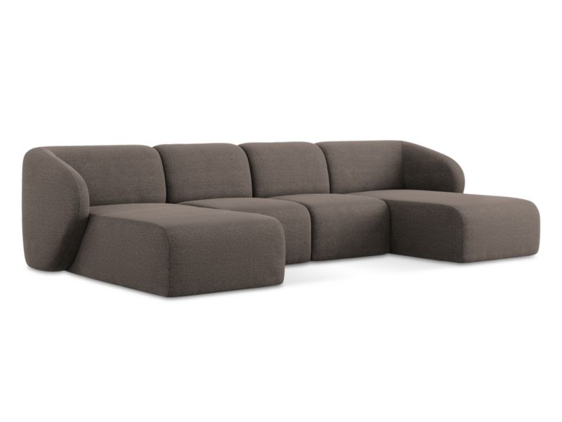 Sofa panoramiczna LaMiaSofa CERVO z tkaniny bouclé 370x170 cm czekoladowy 1 szt.