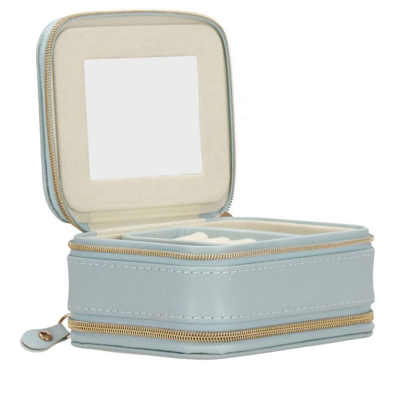 Szkatułka na biżuterię Springos 11,5x8,5x5,5 cm z przegródkami i lusterkiem ekoskóra 1 szt.