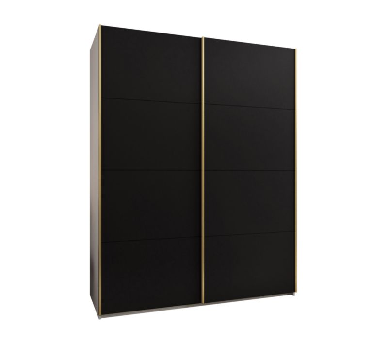 Szafa przesuwna Abiks LUX wysoka szer.200cm biały/czarny/złoty 1szt.