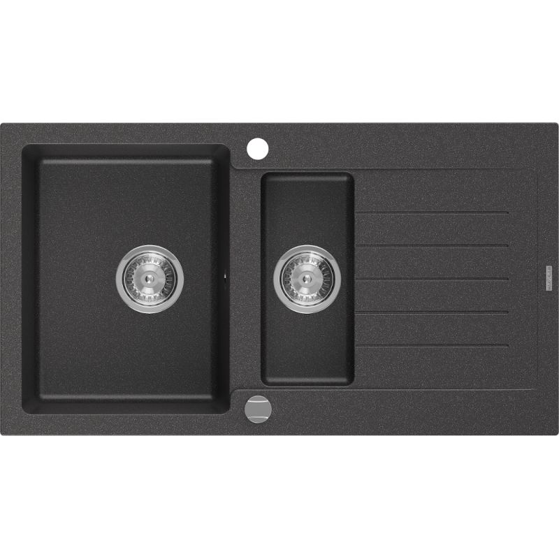 Zlewozmywak wpuszczany Mexen Matias 1,5-komorowy czarny nakrapiany 900x505 mm - 6502901505-76-G 1 szt.