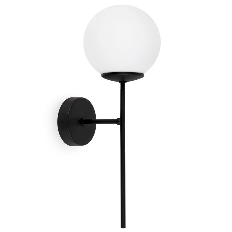 Lampa ścienna kinkiet Light Home LH Siena 1x E14 40W czarny klosz biały 1szt.