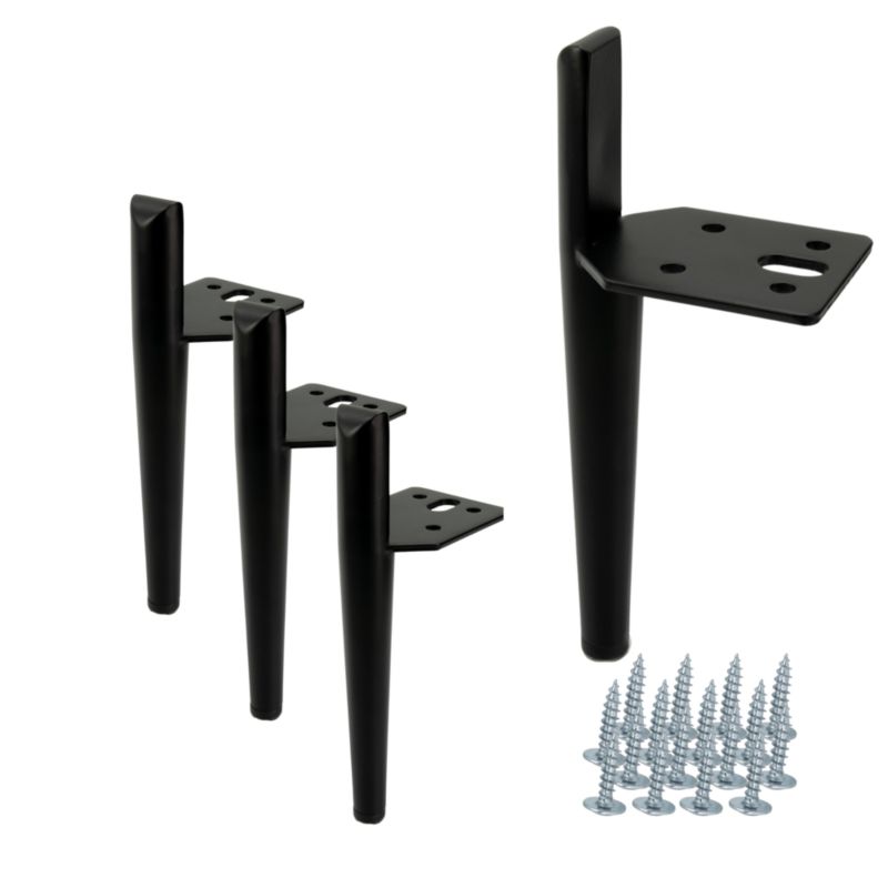 Nóżka do sofy B&B Szpilka czarna wysokość 15 cm 4 szt