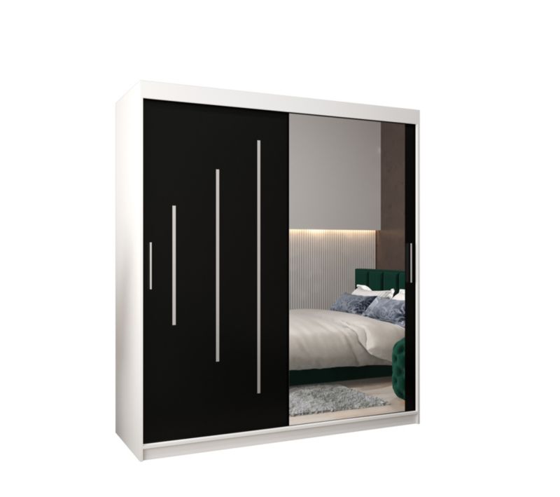 Szafa przesuwna Garderoba Abiks YORK 2 180 biały/czarny 1 szt.