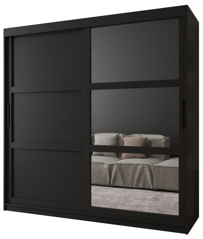 Szafa przesuwna Garderoba Abiks MIROR 3 200 czarny 1 szt.