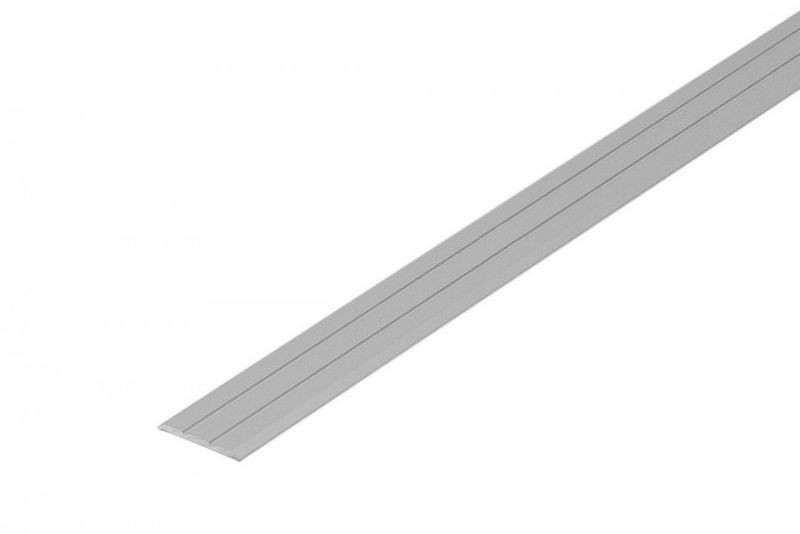 Profil progowy płaski wąski klejony Cezar Srebrny 2500x25x2,2mm aluminiowy 1 szt.