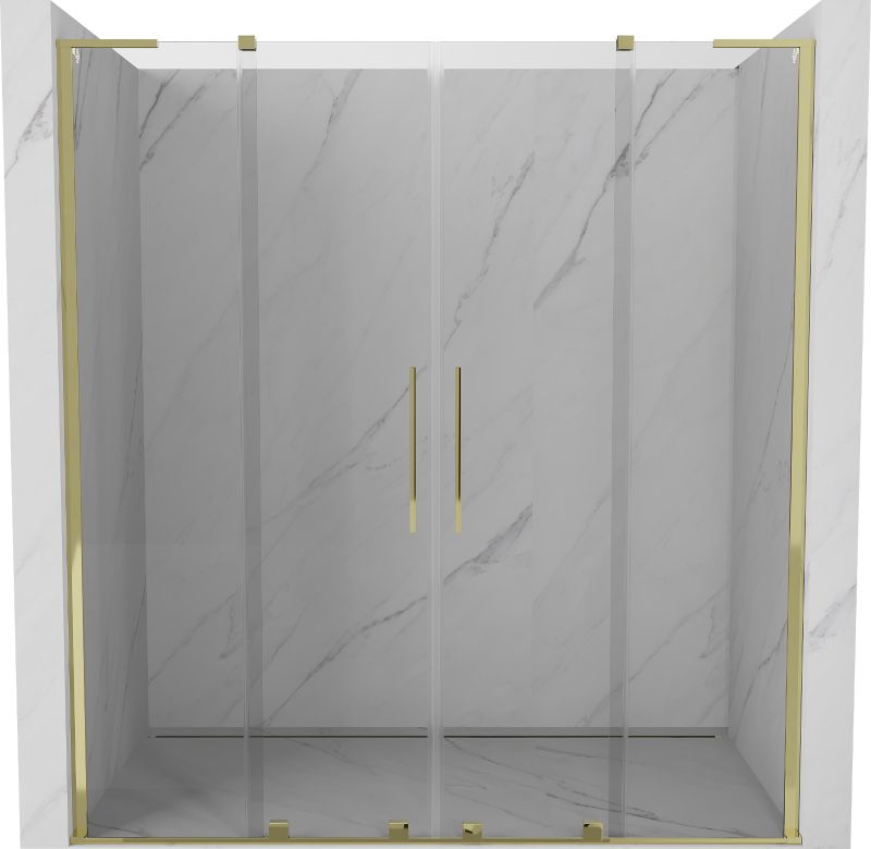 Drzwi prysznicowe przesuwne Mexen Velar L złote 200x200 cm 1 szt.