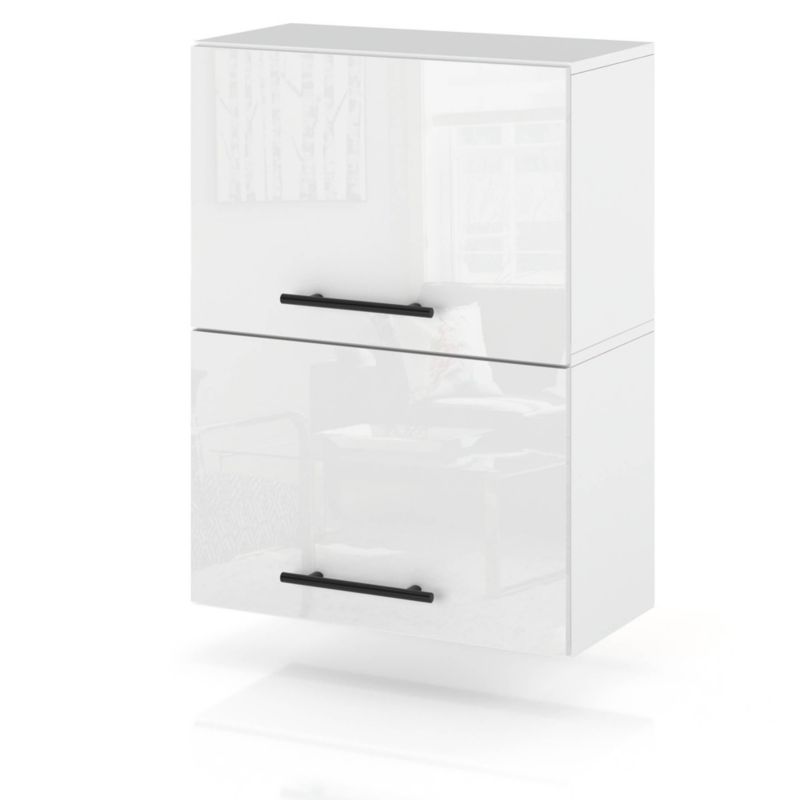 Szafka Kuchenna Hurtownia-Mebli Wisząca Klapowa W50K sPremium 50cm Biały Mat Biały Połysk 50x32x72 cm 1szt.