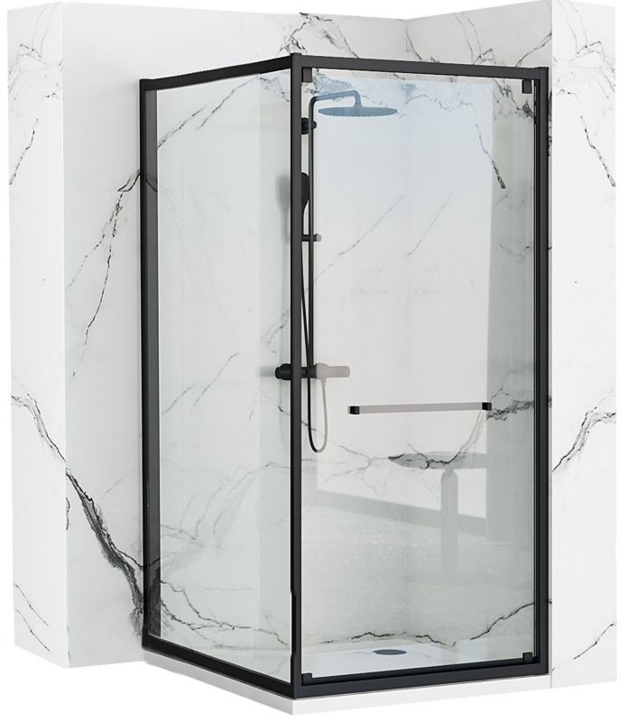 Kabina Prysznicowa Narożna Rea Space In 80X100X195Cm Czarny 1 Szt