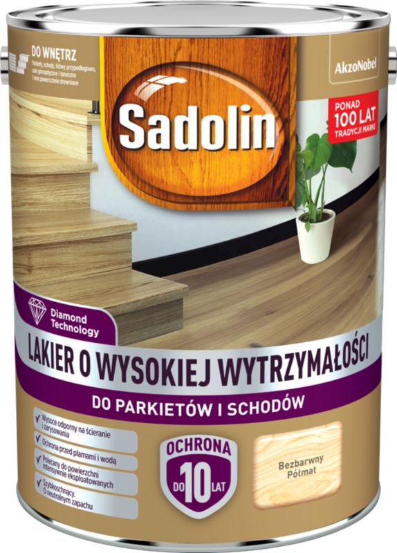 Lakier profesjonalny do parkietów Sadolin półmat 5 l