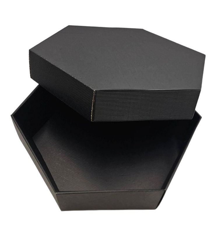 Pudełka karbowane Neopak czarne z wieczkiem 380x380x90mm 10 szt.