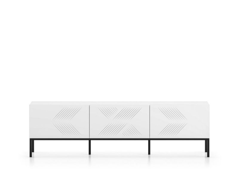 Szafka RTV ML Meble KLARA 170 biały mat z podstawą 1 szt.