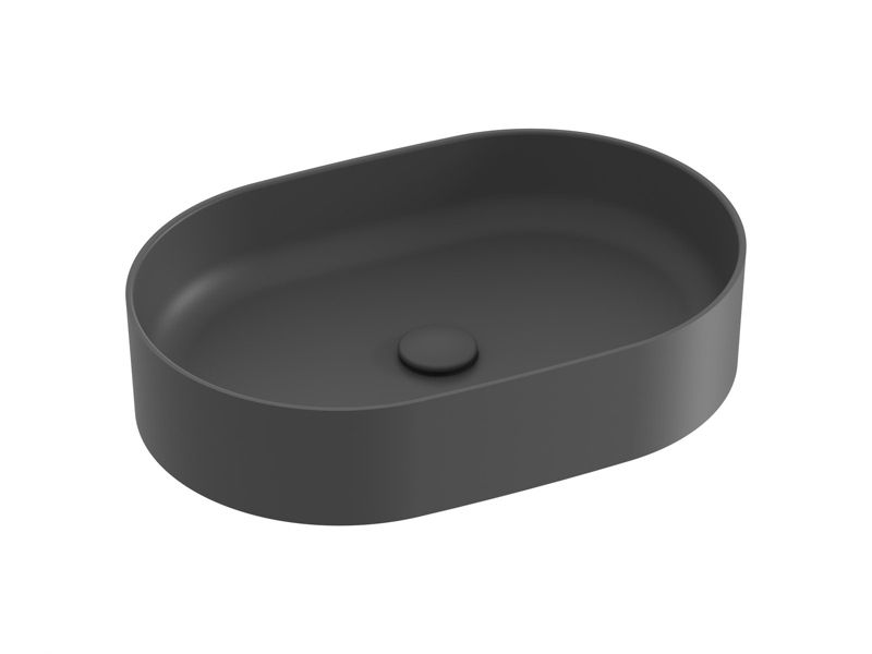 Owalna umywalka ceramiczna nablatowa Ravak Ceramic O Slim 550 antracyt 1szt
