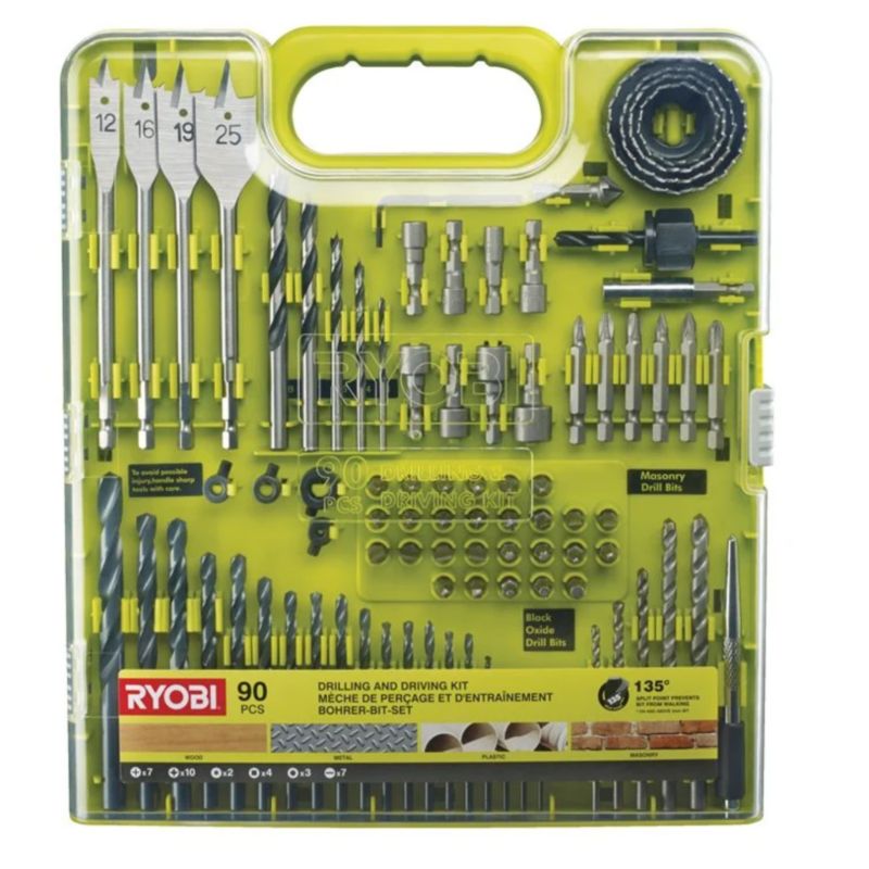 Mieszany Zestaw Do Wiercenia i Wkręcania RYOBI 90 Elementów 1szt.