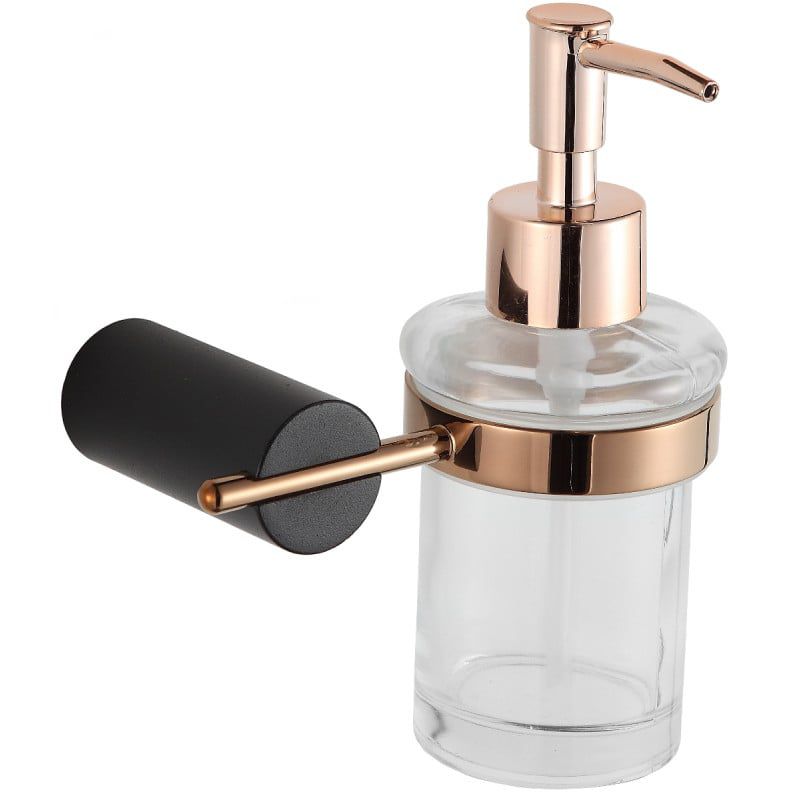 Dozownik na mydło Mexen Aron czarny/różowe złoto 11,5x20 cm 1 szt.