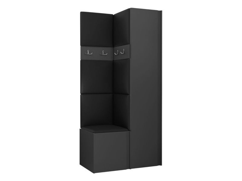 Garderoba MIRJAN 24 Orion XXIV grafit + czarna ekoskóra 1 kpl.