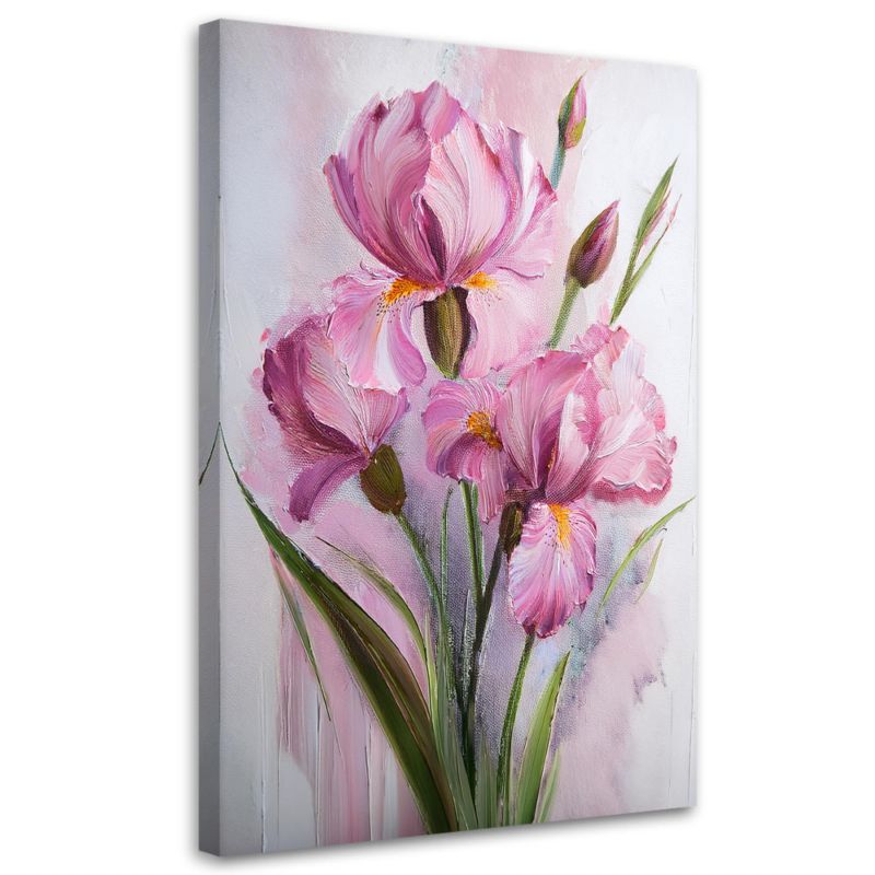 Obraz na płótnie Feeby Irysy Kwiaty Różowy 40x60cm 1szt