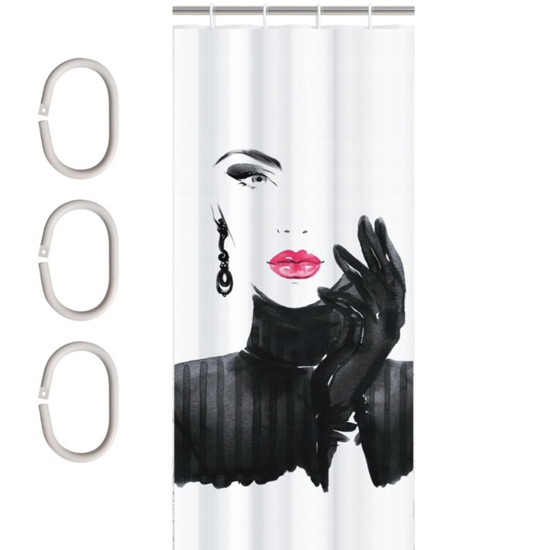Zasłona prysznicowa Estiva tekstylna 180x200 wzór BLACK WOMEN/MADAME 1 szt.