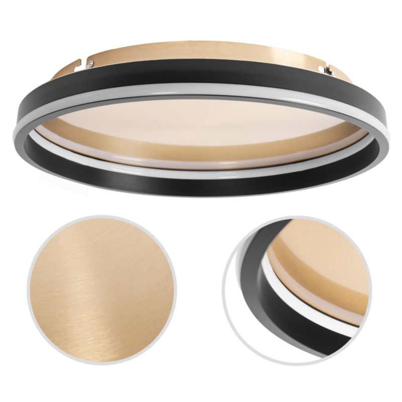 Lampa Sufitowa Wisząca Toolight App1464 Czarny Złoty Szczotkowany 1 Szt