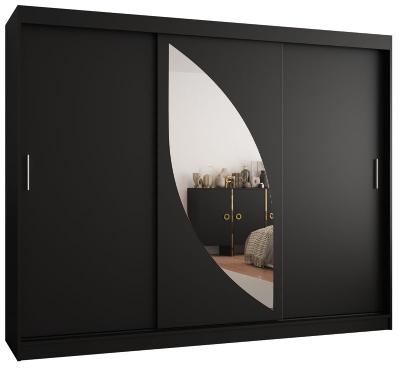 Szafa przesuwna Gardroba Abiks MILO 250 czarny mat 1 szt.