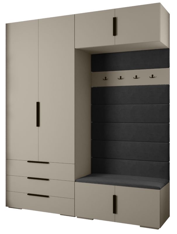 Garderoba do przedpokoju Abiks INOVA 1 Z12 kaszmir+czarny+manila18 1szt.