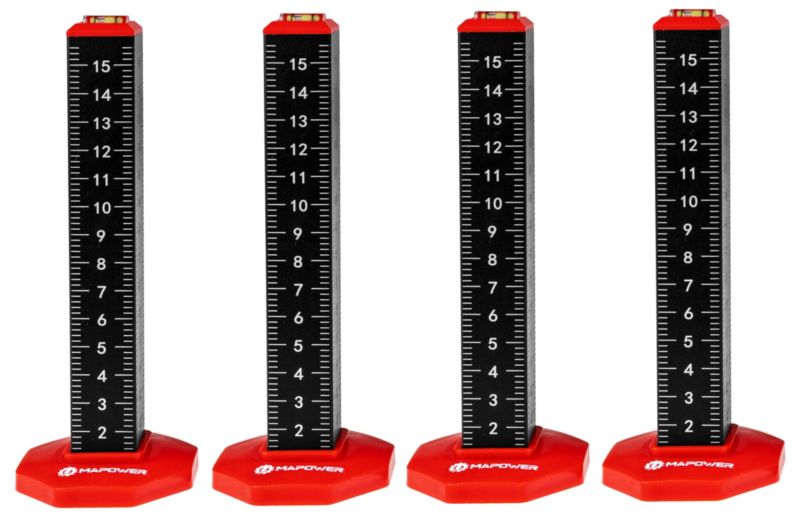 Znacznik magnetyczny do poziomowania MAPOWER słupek linijka do poziomic do sufitu podwieszanego, szafek, blatów 4 szt.