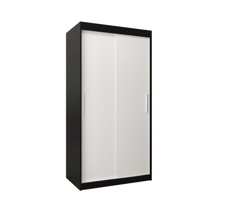 Szafa przesuwna Garderoba Abiks Tokyo 100 czarny + biały 1 szt.