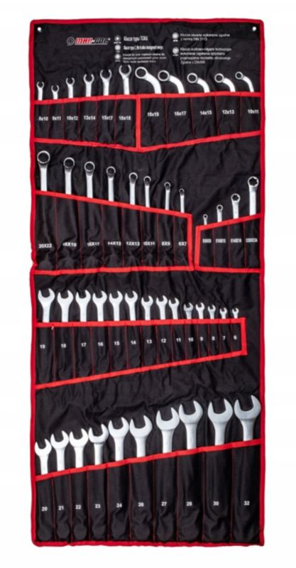 Klucze płasko oczkowe MAR-POL torx wygięte typ C półotwarte 47 sztuk (płachta) 1szt.